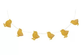 De Kulture Handmade Premium Wool Felt Easter Chicks Garland Eco Friendly Eastertide Wall Hanging Home Office Wedding Party Holiday Decoration Banner 48 Inches